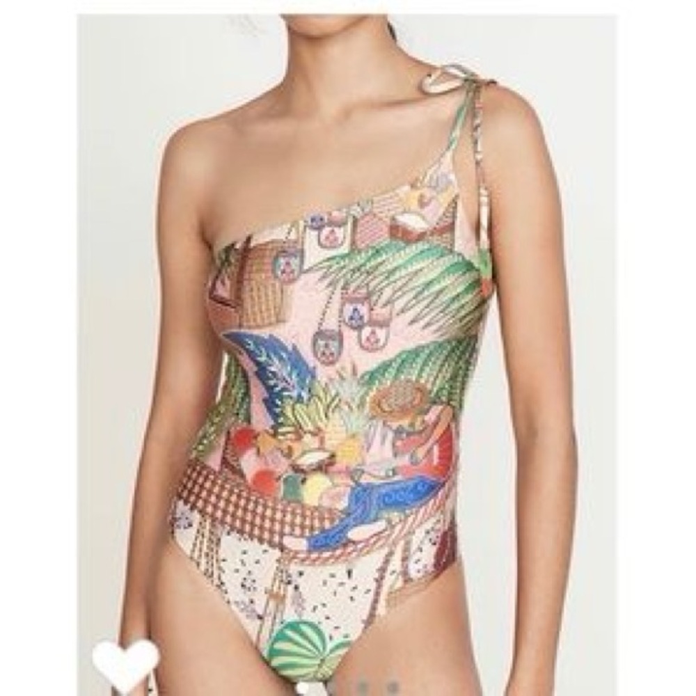 Farm Rio Tropical Print One Piece Swimsuit S
